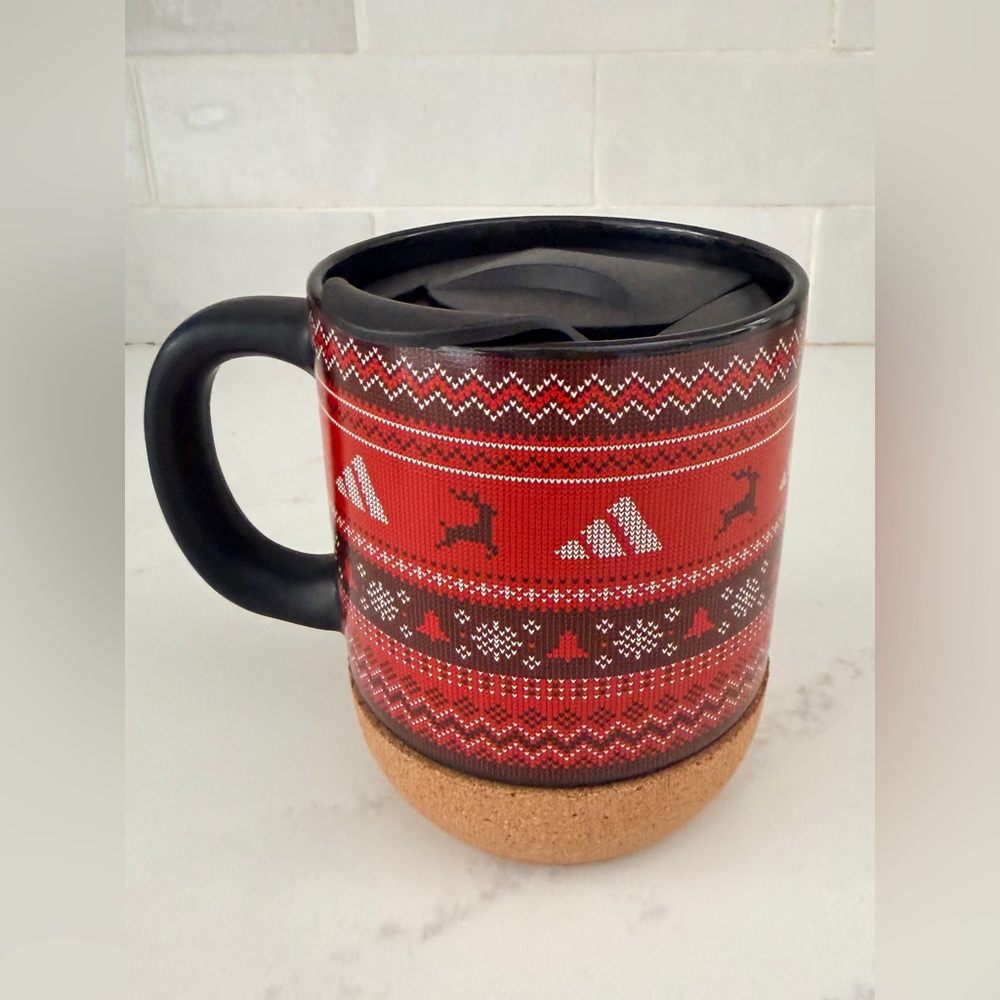 Adidas Festive Holiday Travel Mug with Cork Base